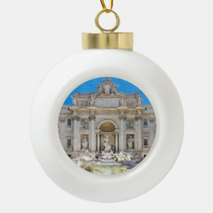 Trevi fountain ceramic ball christmas ornament