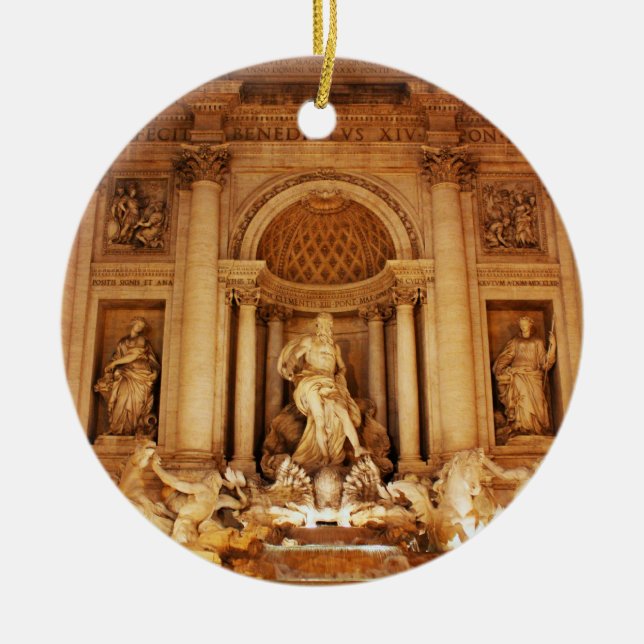 Trevi fountain ceramic tree decoration (Front)