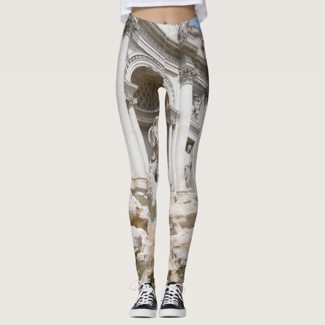 Trevi Fountain in Rome #4 #travel #wall #art Leggings (Front)