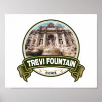 Trevi Fountain Rome Italy Badge