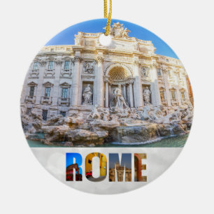 Trevi Fountain Rome Italy Christmas Ceramic Ornament