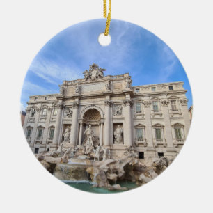 Trevi Fountain Rome Italy Holiday Panorama Ceramic Ornament
