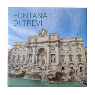 Trevi Fountain Rome Italy Holiday Panorama Ceramic Tile