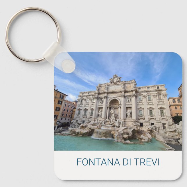 Trevi Fountain Rome Italy Holiday Panorama Key Ring (Front)
