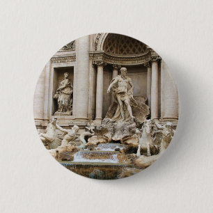 Trevi Fountain Rome Italy Travel Photo 6 Cm Round Badge