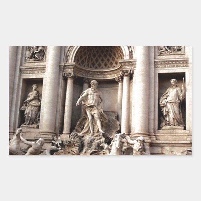 Trevi Fountain Rome Italy Travel Rectangular Sticker (Front)