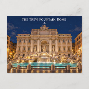 Trevi Fountain Rome Night Postcard