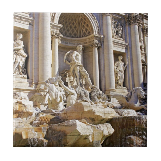 Trevi Fountain Rome Photography Ceramic Tile (Front)