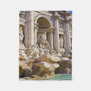 Trevi Fountain Rome Photography Fleece Blanket