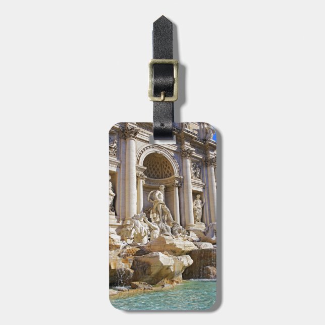 Trevi Fountain Rome Photography Luggage Tag (Front Vertical)