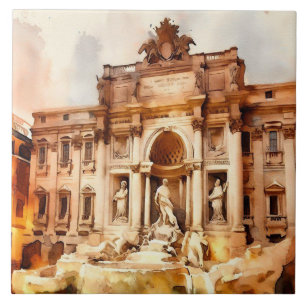 Trevi Fountains, Italy Rome Ceramic Tile