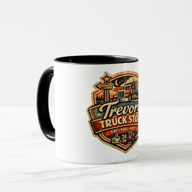 Trevor's Truck Stop Mug (Front Left)