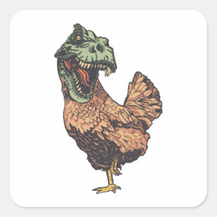 TREX CHICKEN SQUARE STICKER
