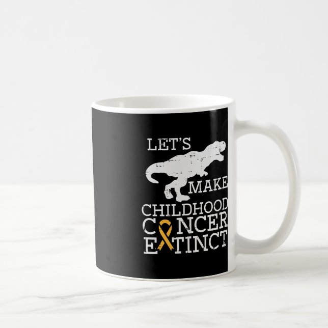 Trex Childhood Cancer Extinct Awareness Dinosaur B Coffee Mug (Right)