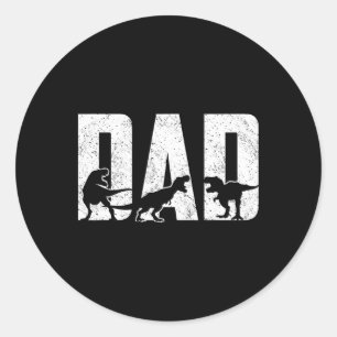 Trex Dad Dinosaur Lover Cool Vintage Mens Fathers Classic Round Sticker