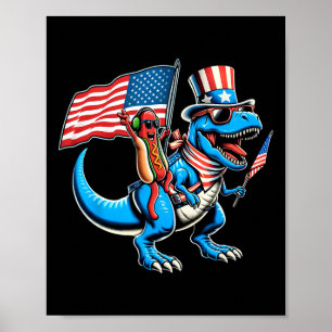 Trex Dinosaur 4th Of July Amerisaurus Toddler Boy Poster