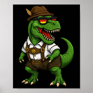 Trex Dinosaur Bavarian German Costume Boys Men Kid Poster