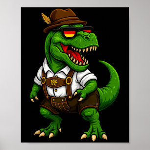 Trex Dinosaur Bavarian German Costume Boys Men Kid Poster
