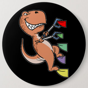 TRex Dinosaur Bouldering Climbing Climber Boulder 6 Cm Round Badge