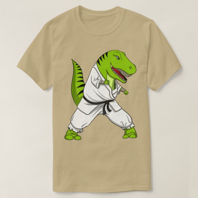 TRex Dinosaur Karate T-Shirt (Design Front)