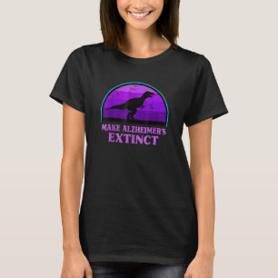 Trex Dinosaur Make Alzheimers Extinct Awareness Ki T-Shirt