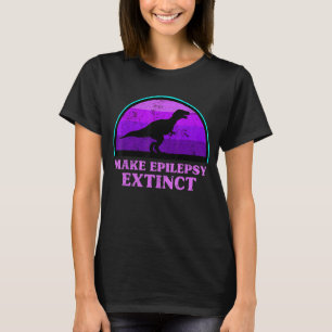 Trex Dinosaur Make Epilepsy Extinct Awareness Kids T-Shirt