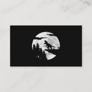 TRex Dinosaur Night Sky Moon Dino Trex Tyrannosaur Business Card