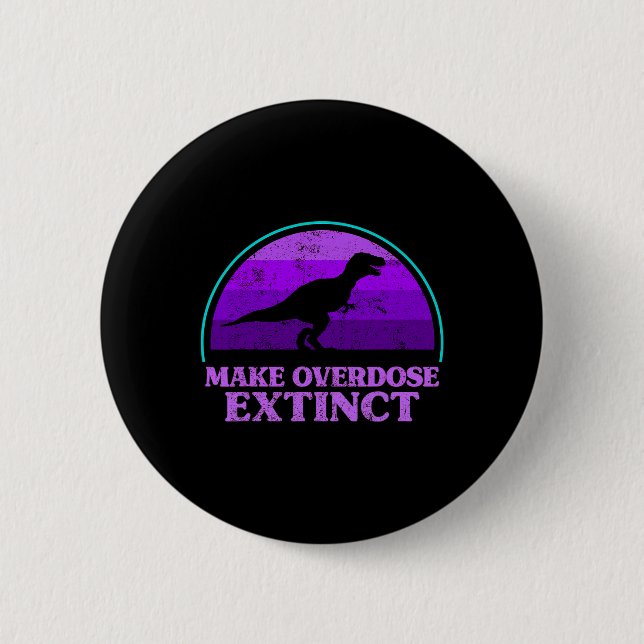 Trex Dinosaur Purple Make Overdose Extinct Awarene 6 Cm Round Badge (Front)