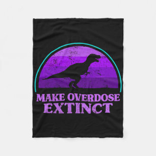 Trex Dinosaur Purple Make Overdose Extinct Awarene Fleece Blanket