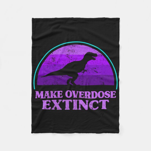 Trex Dinosaur Purple Make Overdose Extinct Awarene Fleece Blanket (Front)