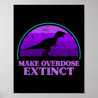 Trex Dinosaur Purple Make Overdose Extinct Awarene Poster