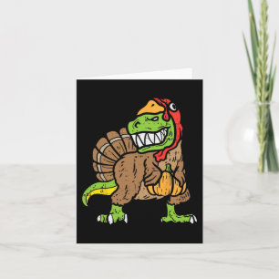 Trex Dinosaur Turkey Fun Toddler Kids Thanksgiving Card
