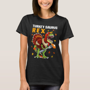 TRex Dinosaur Turkey Saurus Joke Funny Thanksgivin T-Shirt