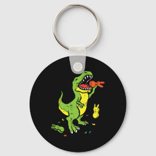 Trex Eating Bunny Funny Easter Dinosaur Lover Boys Key Ring