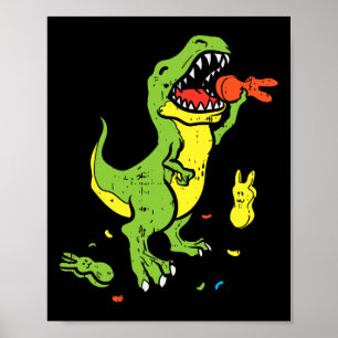 Trex Eating Bunny Funny Easter Dinosaur Lover Boys Poster