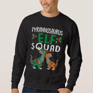 TRex Elf Squad Rex Dinosaur Matching Family Christ Sweatshirt