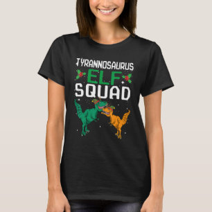 TRex Elf Squad Rex Dinosaur Matching Family Christ T-Shirt