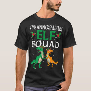 TRex Elf Squad Rex Dinosaur Matching Family Christ T-Shirt