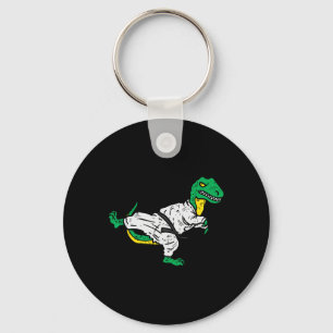 Trex Karate Taekwondo Black Belt Funny Dinosaur Ma Key Ring