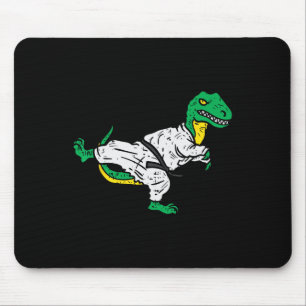 Trex Karate Taekwondo Black Belt Funny Dinosaur Ma Mouse Pad