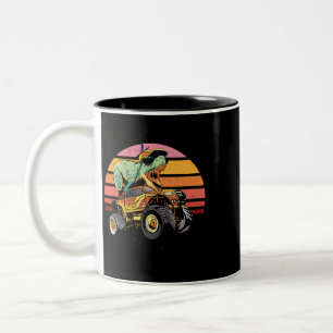 Trex Monster Truck Boys Dinosaur 2 Two-Tone Coffee Mug