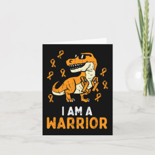 Trex Orange Ribbon Im A Warrior Leukaemia Awarenes Card