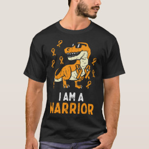 TRex Orange Ribbon Im A Warrior Leukemia T-Shirt