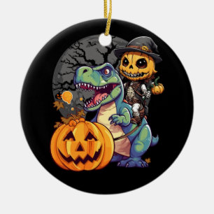 Trex Pumpkin Dinosaur Halloween Kids Mummy Zombie  Ceramic Ornament