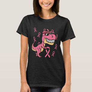 Trex Ribbon Breast Cancer Awareness Boys Girls Kid T-Shirt