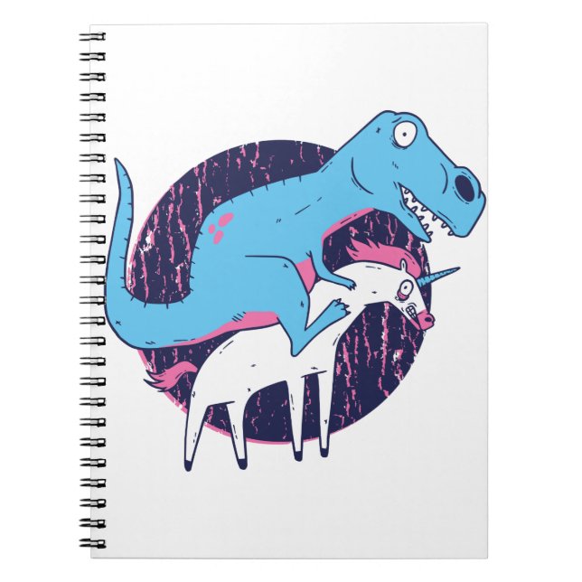 Trex Riding Unicorn Notebook (Front)