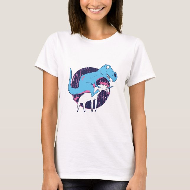 Trex Riding Unicorn T-Shirt (Front)