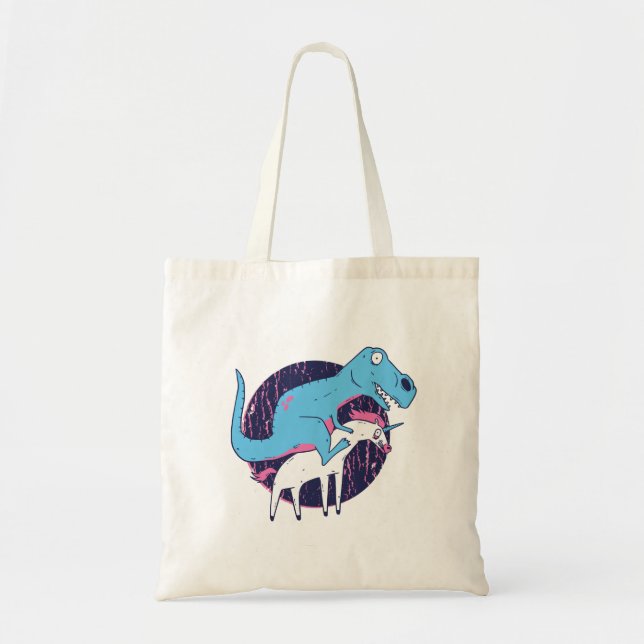 Trex Riding Unicorn Tote Bag (Front)