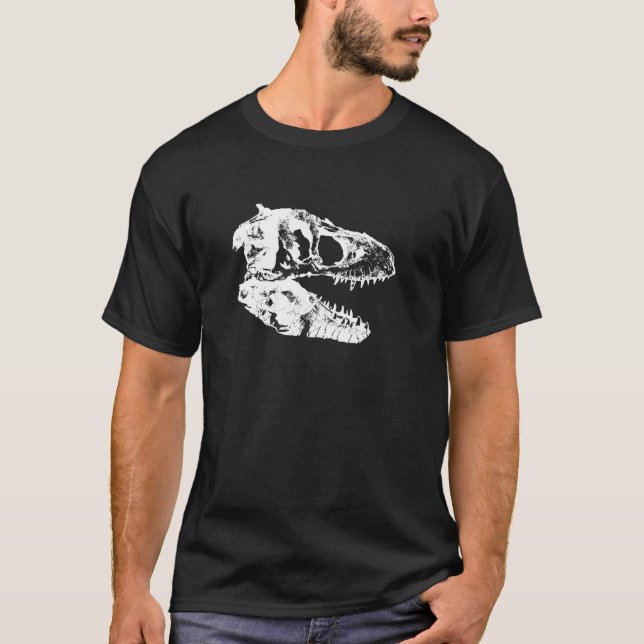Trex skull Dinosaur fossil collectors Long Sleeve  T-Shirt (Front)