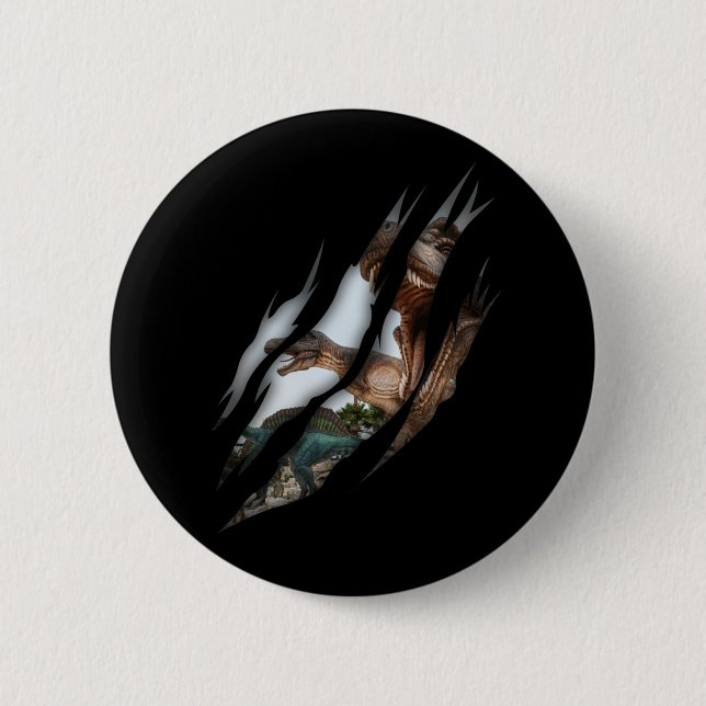 Trex Spinosaurus Torn Claw Dino Lover 6 Cm Round Badge (Front)